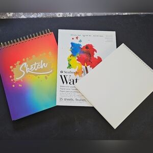 Mixed Media Sketchbook BUNDLE Pencil Watercolor 8x10" 9x12" Art Supplies